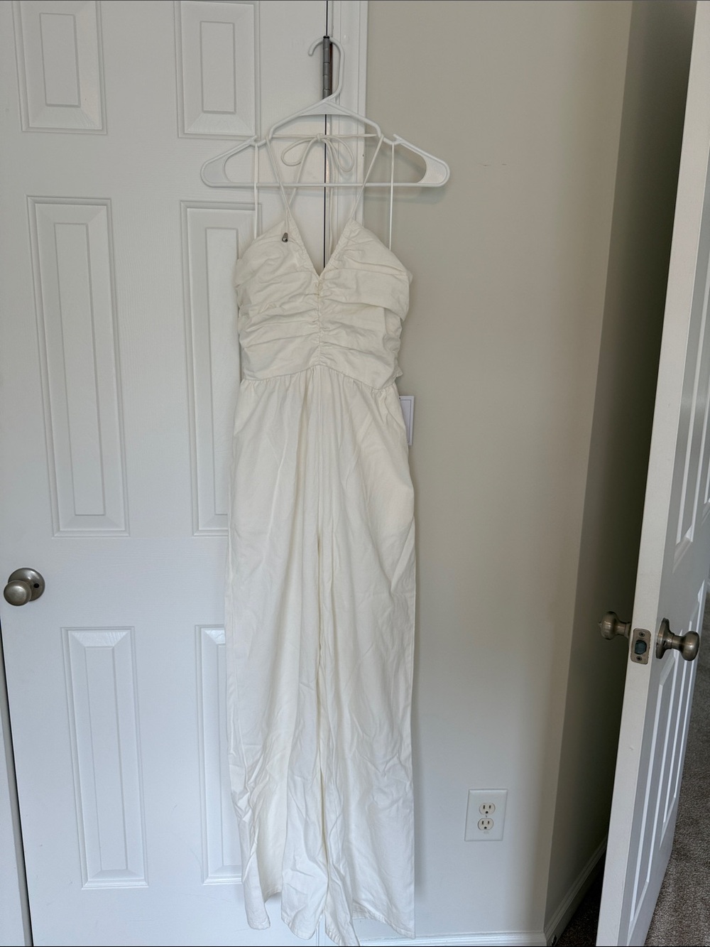 Women's White Halter Jumpsuit